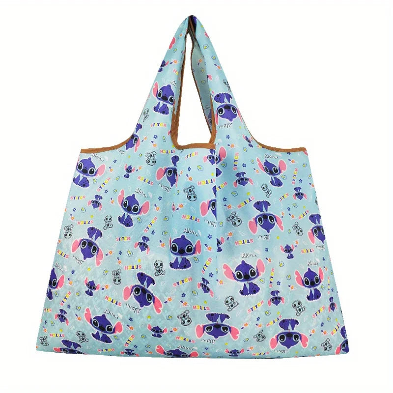 حقائب تسوق ديزني قابلة لإعادة الاستخدام، قابلة للطي، كبيرة الحجم، حقائب تسوق متينة، قابلة للغسل، حقائب بقالة من القماش، حقائب صديقة للبيئة