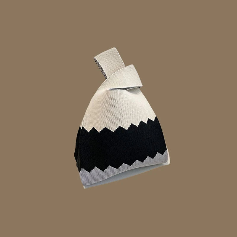 حقائب يد نسائية أنيقة مصنوعة يدويًا محبوكة، حقيبة معصم صغيرة بعقدة، حقيبة تسوق كورية كاجوال قابلة لإعادة الاستخدام