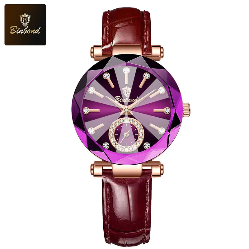 ساعة يد نسائية فاخرة وأنيقة من بينبوند، مقاومة للماء، مصنوعة من الفولاذ المقاوم للصدأ، مناسبة للإطلالات البسيطة والعصرية، تعمل بنظام الكوارتز.