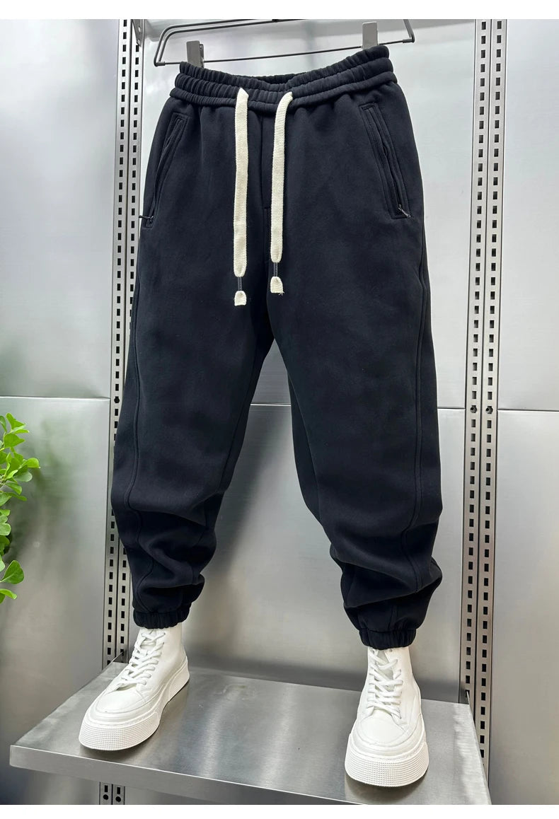 Men's Casual Loose Fit Spring Autumn 2025 New Style Solid Color Trousers Trendy Brand Harem Style Nine Point Length