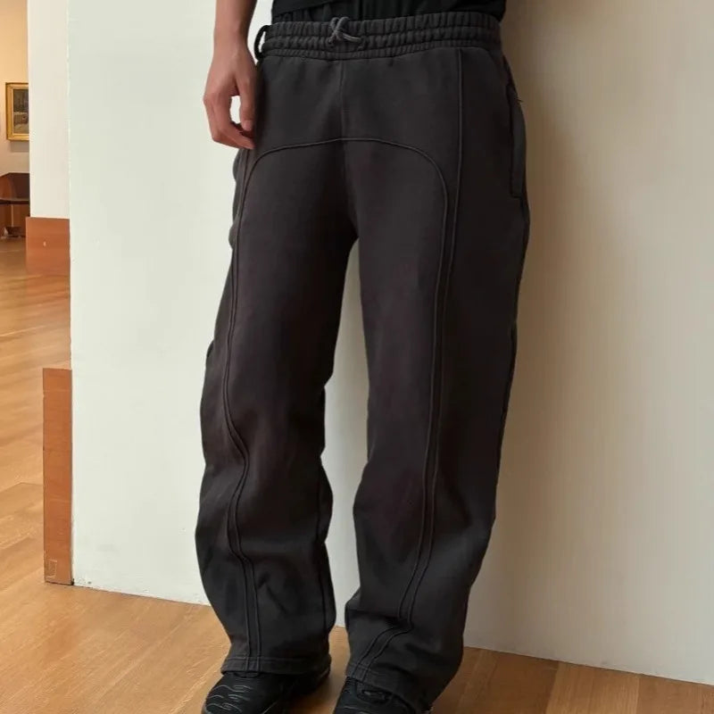 بنطلون واسع الساقين مستقيم متعدد الاستخدامات، مستوحى من أزياء الشارع والهيب هوب والقوطي والهاراجوكو لعام 2025، للرجال والنساء، بتصميم أمريكي كلاسيكي مستوحى من موضة الألفية الجديدة.