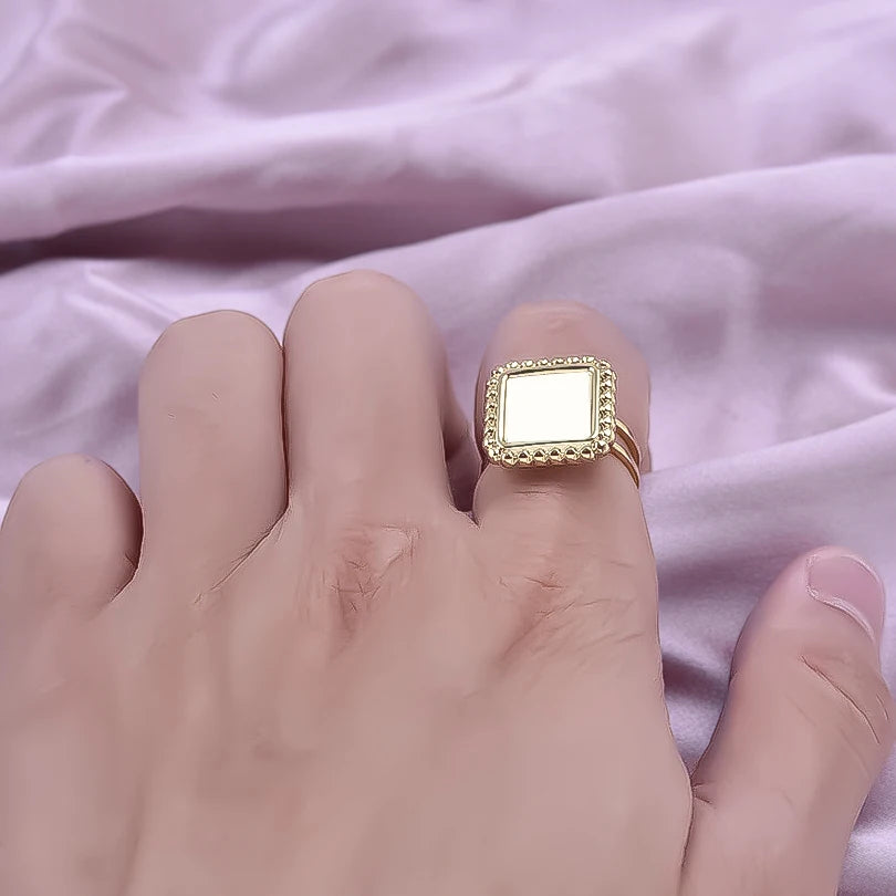 ٦ قطع/عبوة من حلقات مطلية بالذهب بقاعدة من الفولاذ المقاوم للصدأ، خواتم مفاصل فارغة يمكنك صنعها بنفسك للنساء، مجوهرات ساحرة لا يتغير لونها، بيع بالجملة