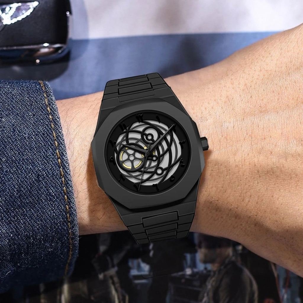 ساعة كوارتز كلاسيكية للرجال من البلاستيك المقاوم للماء بتصميم الشرق الأوسط بمينا أرقام عربية باللون الفضي والذهبي، يمكن تخصيصها