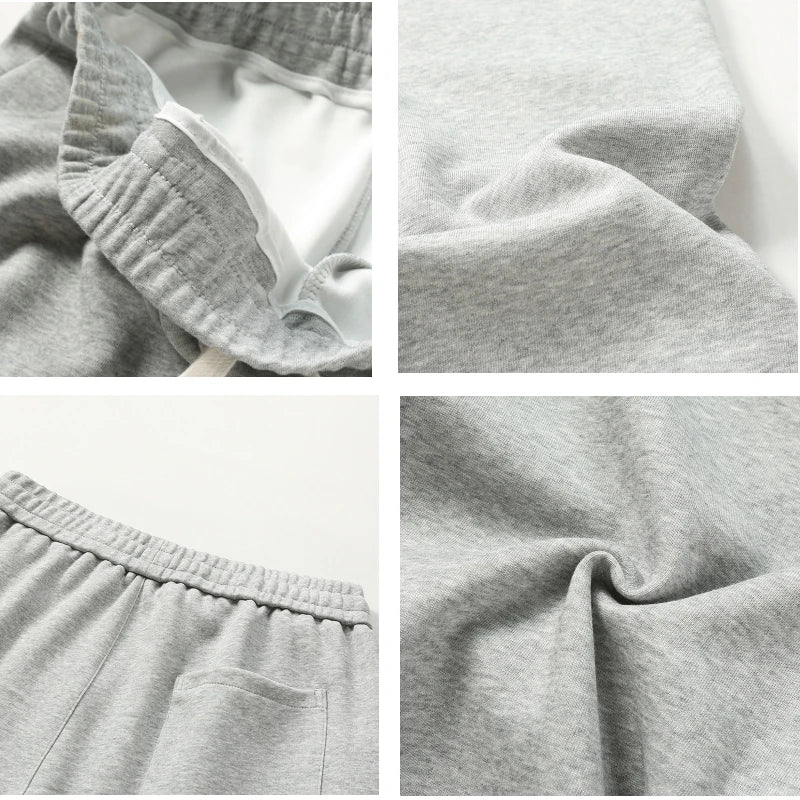 Autumn Men Sweatpants Fashion Splicing Pants Drawstring Wide Leg Neutral Straight Track Pants Cotton Loose Casual Trousers