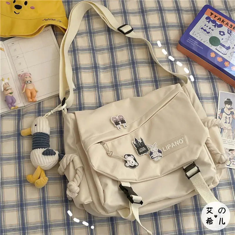 حقيبة كتف كبيرة السعة حقيبة كروس بودي ريترو ملابس عمل حقائب ساعي البريد للنساء حقائب يد من النايلون