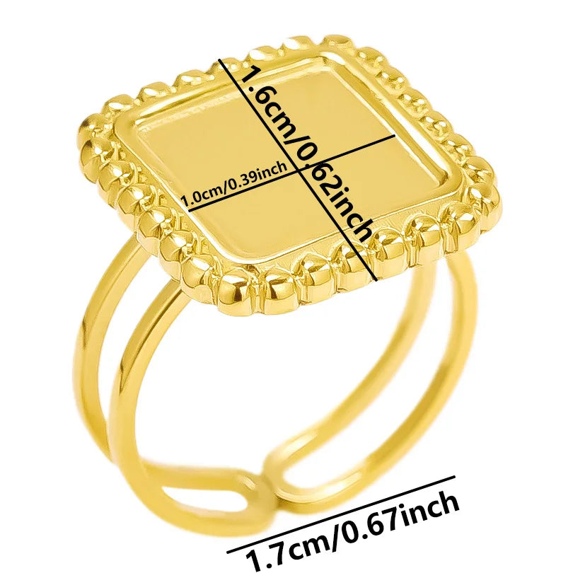 ٦ قطع من الخواتم القصيرة ذات التصميم الهندسي البيضاوي الطويل على شكل قطرة ماء، مصنوعة من الفولاذ المقاوم للصدأ، قابلة للتعديل، مناسبة للنساء والرجال، هدية مثالية للحفلات