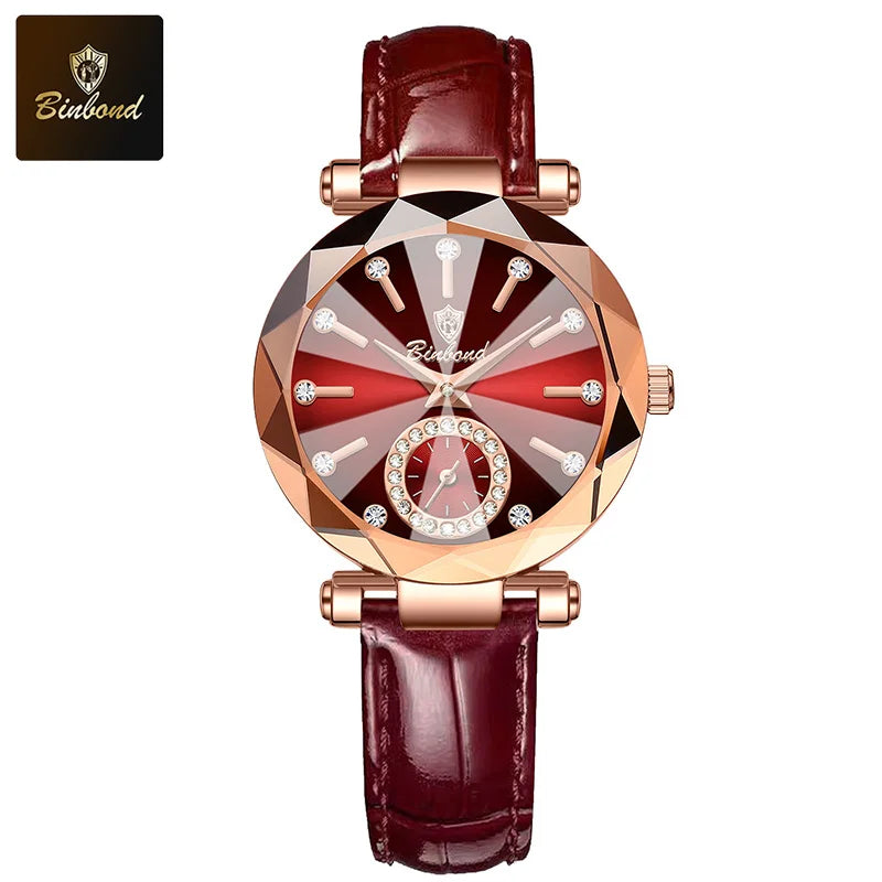 ساعة يد نسائية فاخرة وأنيقة من بينبوند، مقاومة للماء، مصنوعة من الفولاذ المقاوم للصدأ، مناسبة للإطلالات البسيطة والعصرية، تعمل بنظام الكوارتز.