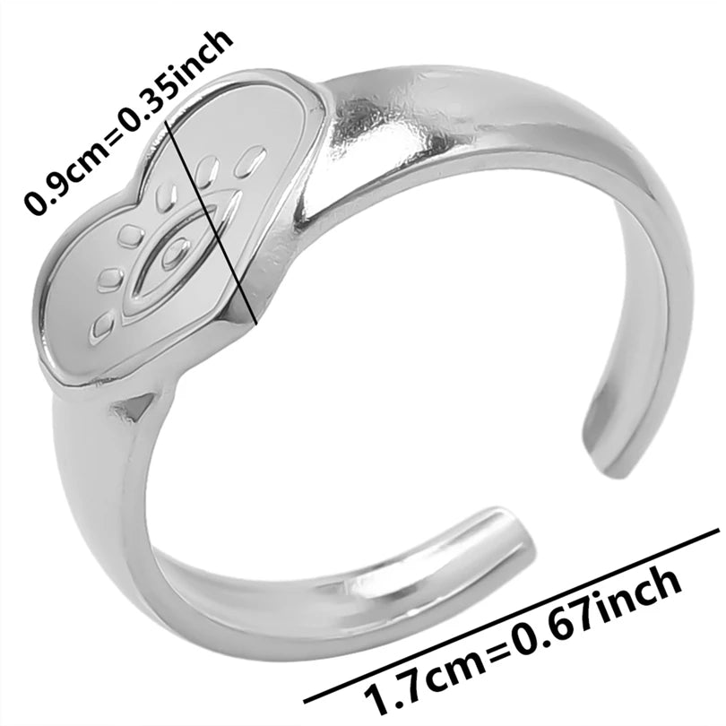 1 قطعة من خواتم عين النمر الكلاسيكية المصنوعة من الفولاذ المقاوم للصدأ القابلة للتعديل والمفتوحة للنساء والرجال إكسسوارات خاتم إصبع ذهبي اللون