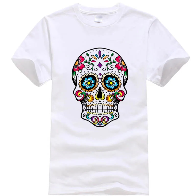 Men's T-shirt High Quality 100% Cotton Street Style Loose Cool Skull Printed Summer Men t shirt Casual Short Sleeve For Men