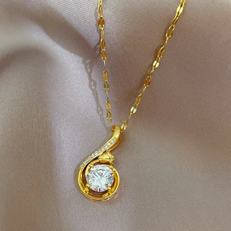 إكسسوارات مجوهرات للنساء قلادة ذهبية من الفولاذ المقاوم للصدأ سلسلة ربط الترقوة منتجات رخيصة مع شحن مجاني