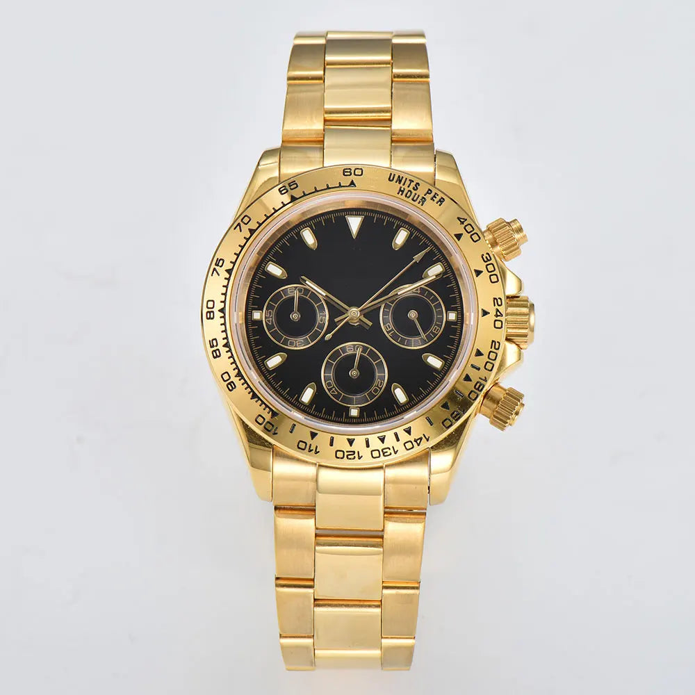 ساعة كرونوغراف فاخرة للرجال مقاس 39.3 مم، ساعة رجالية جديدة، ساعة عمل رجالية VK63، ساعة كرونوغراف رجالية VK63 مقاومة للماء حتى 10ATM