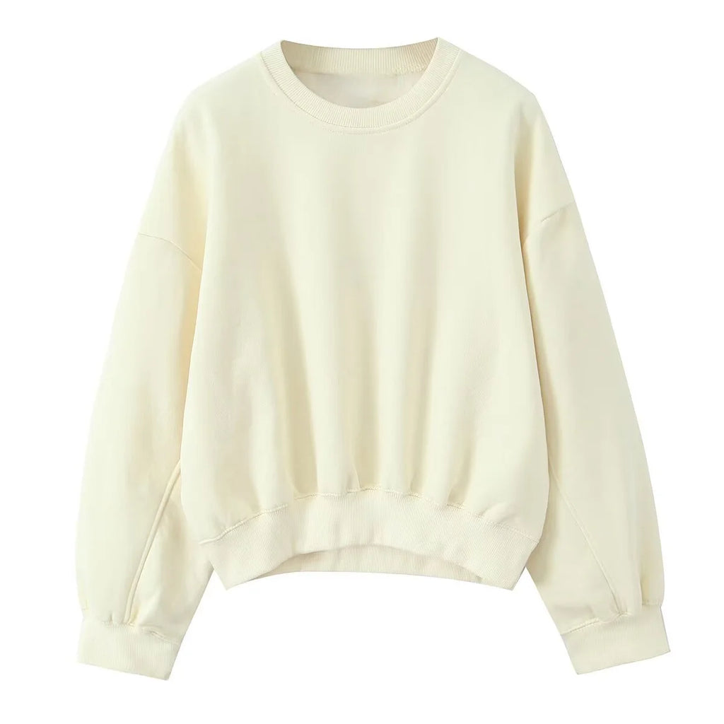 2025 الخريف جديد المرأة عارضة أزياء مزاجه بسيطة الأساسية جولة الرقبة طويلة الأكمام الفانيلا البلوز