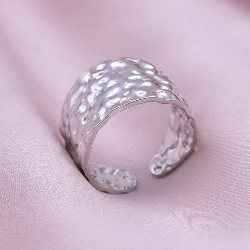 خواتم واسعة غير متساوية من الفولاذ المقاوم للصدأ للنساء والرجال، إكسسوارات، مجوهرات هندية، خاتم إصبع عتيق، هدية