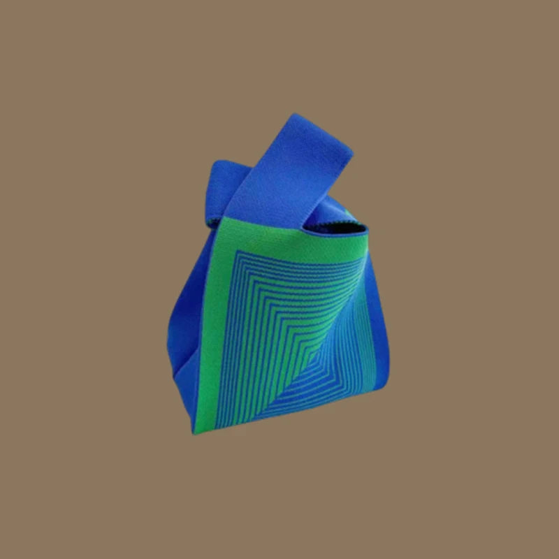 حقائب يد نسائية أنيقة مصنوعة يدويًا محبوكة، حقيبة معصم صغيرة بعقدة، حقيبة تسوق كورية كاجوال قابلة لإعادة الاستخدام