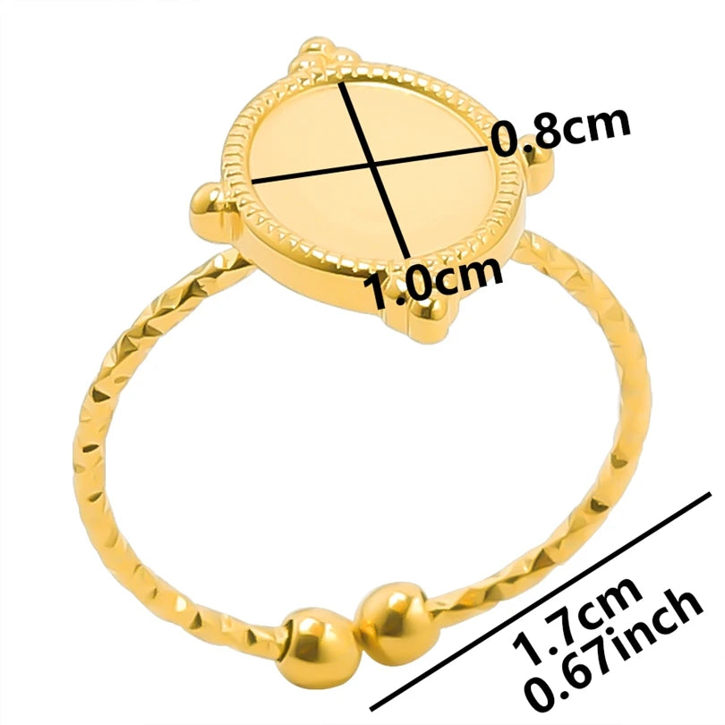 ٦ قطع من الخواتم القصيرة ذات التصميم الهندسي البيضاوي الطويل على شكل قطرة ماء، مصنوعة من الفولاذ المقاوم للصدأ، قابلة للتعديل، مناسبة للنساء والرجال، هدية مثالية للحفلات