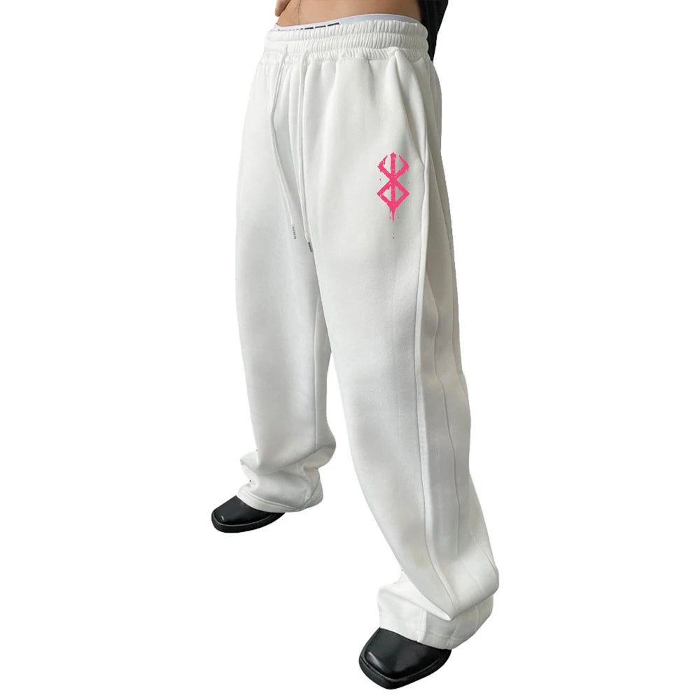 Latest Model Men's Pants Simple Print Casual Sweatpants Elastic Waist Drawstring Pants Suitable Corduroy Men Pants Vintage