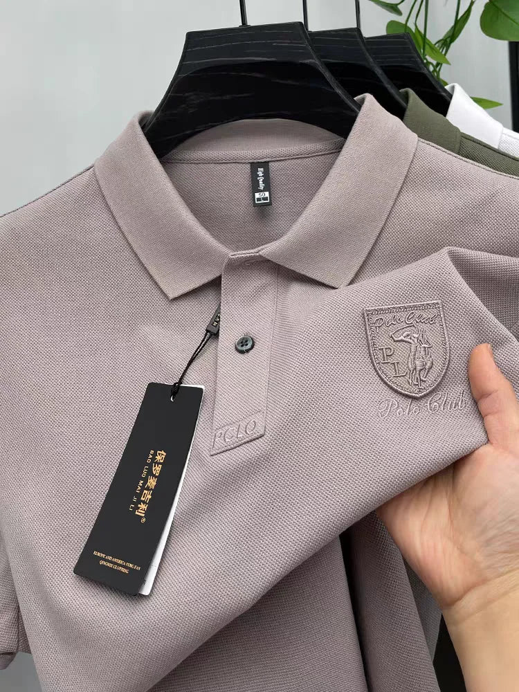 قميص بولو رجالي بأكمام قصيرة من العلامة التجارية الراقية مطرز بشعار فاخر مناسب للأعمال التجارية غير الرسمية صيفي قابل للتنفس وعصري من بول تي شيرت