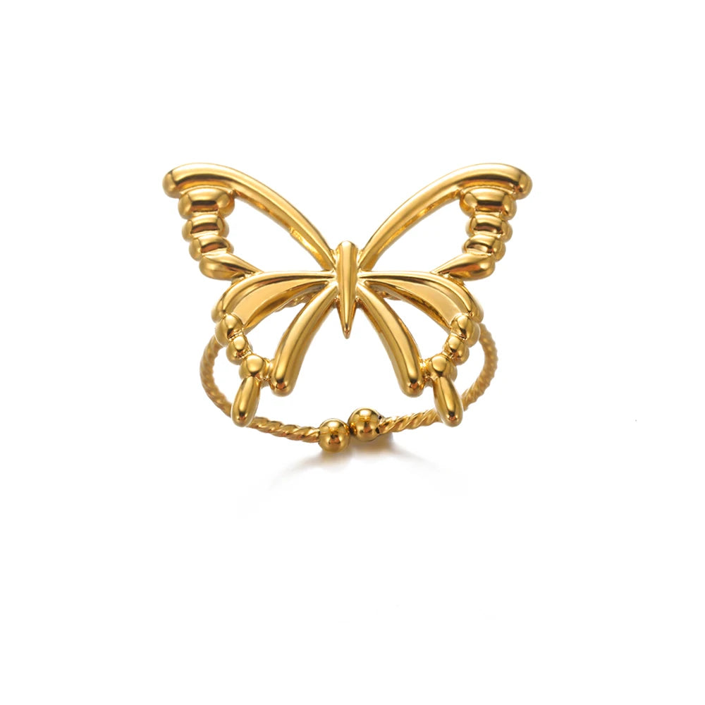 خواتم من الفولاذ المقاوم للصدأ 316L للنساء، لون ذهبي، خاتم نسائي، خاتم رجالي، خاتم زفاف، مجوهرات فاخرة عالية الجودة، 48 تصميمًا