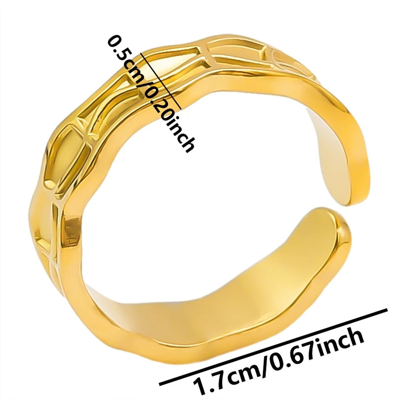 6 قطع/مجموعة خواتم أنيقة مطلية بالذهب الحقيقي من الفولاذ المقاوم للصدأ على شكل زهرة وقلب وحب وصليب خواتم مجوهرات للنساء والرجال إكسسوارات ساحرة