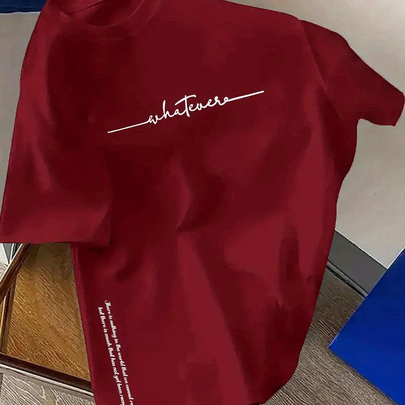 تيشيرت رجالي صيفي قطني 100%، عصري، كاجوال، رياضي، فضفاض، مقاسات كبيرة، مطبوع عليه حروف بسيطة، بياقة دائرية وأكمام قصيرة