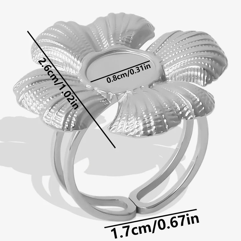 5 قطع/مجموعة خواتم من الفولاذ المقاوم للصدأ، لون ذهبي، قابلة للتعديل، مفتوحة، بتصميم عصري، مجوهرات نسائية أنيقة، لا يتغير لونها