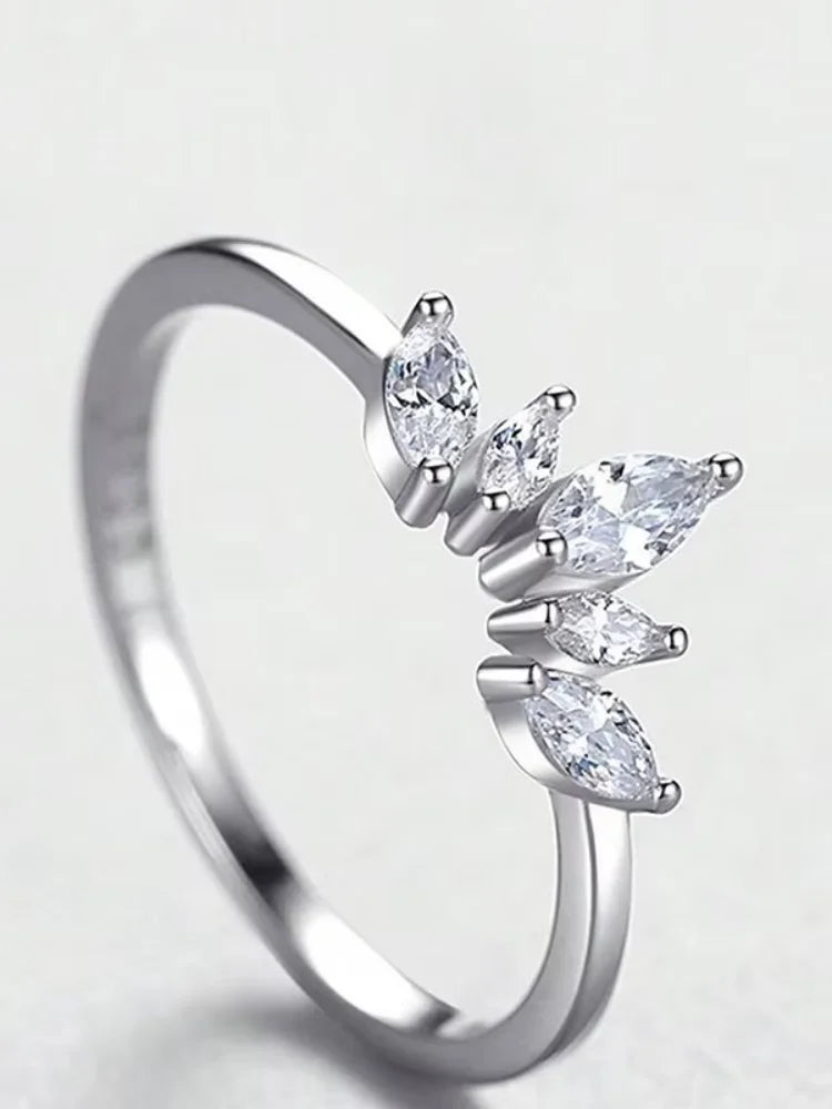 خاتم فضة إسترليني عيار 925 بتصميم كلاسيكي بسيط مرصع بتاج من الزركون، خاتم فاخر عالي الجودة للنساء، مناسب للخطوبة والزفاف