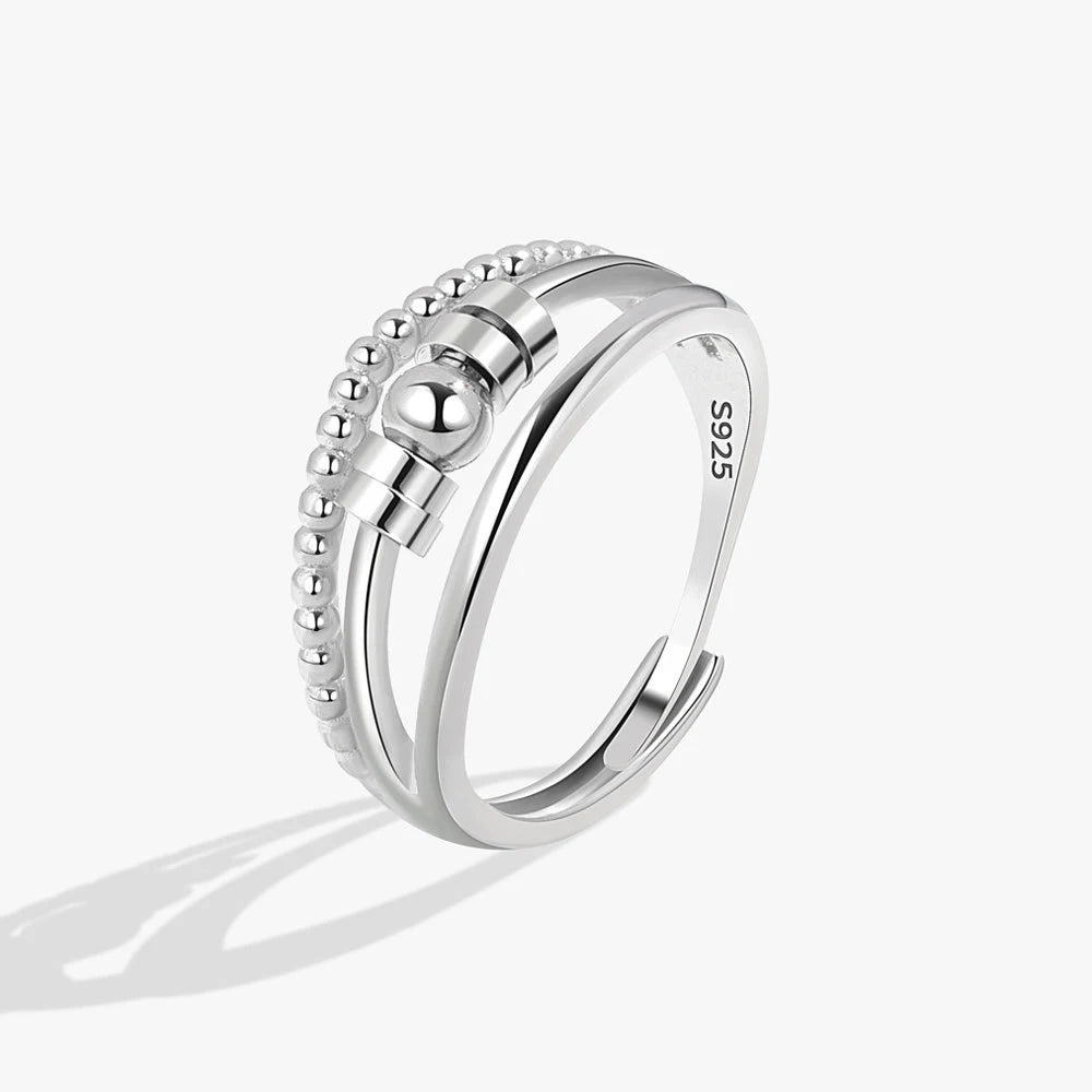 خواتم فضية مضادة للتوتر والقلق، عيار 925، خواتم دوارة للنساء والرجال، خواتم ذهبية عتيقة للأزواج، مجوهرات، شحن مجاني، هدية