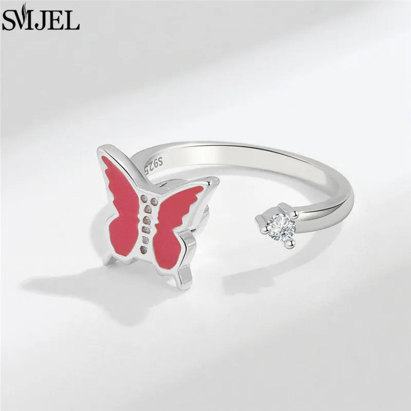 خواتم فاخرة دوارة على شكل حيوانات لتخفيف التوتر للنساء، خواتم دوارة لطيفة على شكل زهرة وقلب ويعسوب، خاتم مضاد للتوتر، مجوهرات زفاف