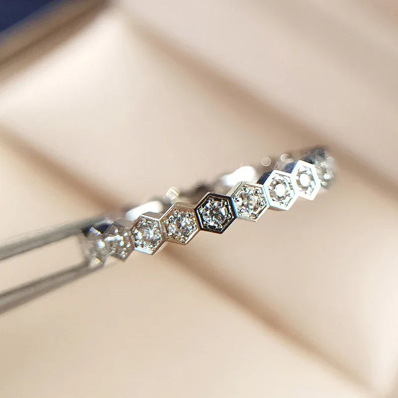 خواتم فضة إسترليني عيار 925 مرصعة بالزركون بتصميم هندسي عتيق للنساء، هدية مثالية للارتداء اليومي والحفلات، إكسسوارات مجوهرات فاخرة عالية الجودة