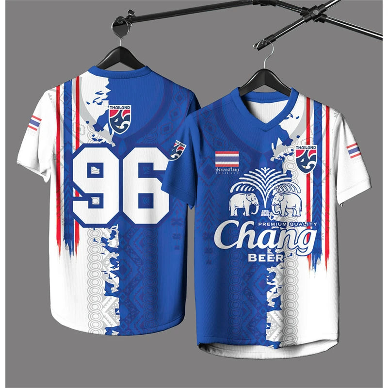 Thailand Chang Elephant 3D Printed Short Sleeve Summer Street Sports T-shirt Man Designer Clothes High Quality Jersey Kids Tops