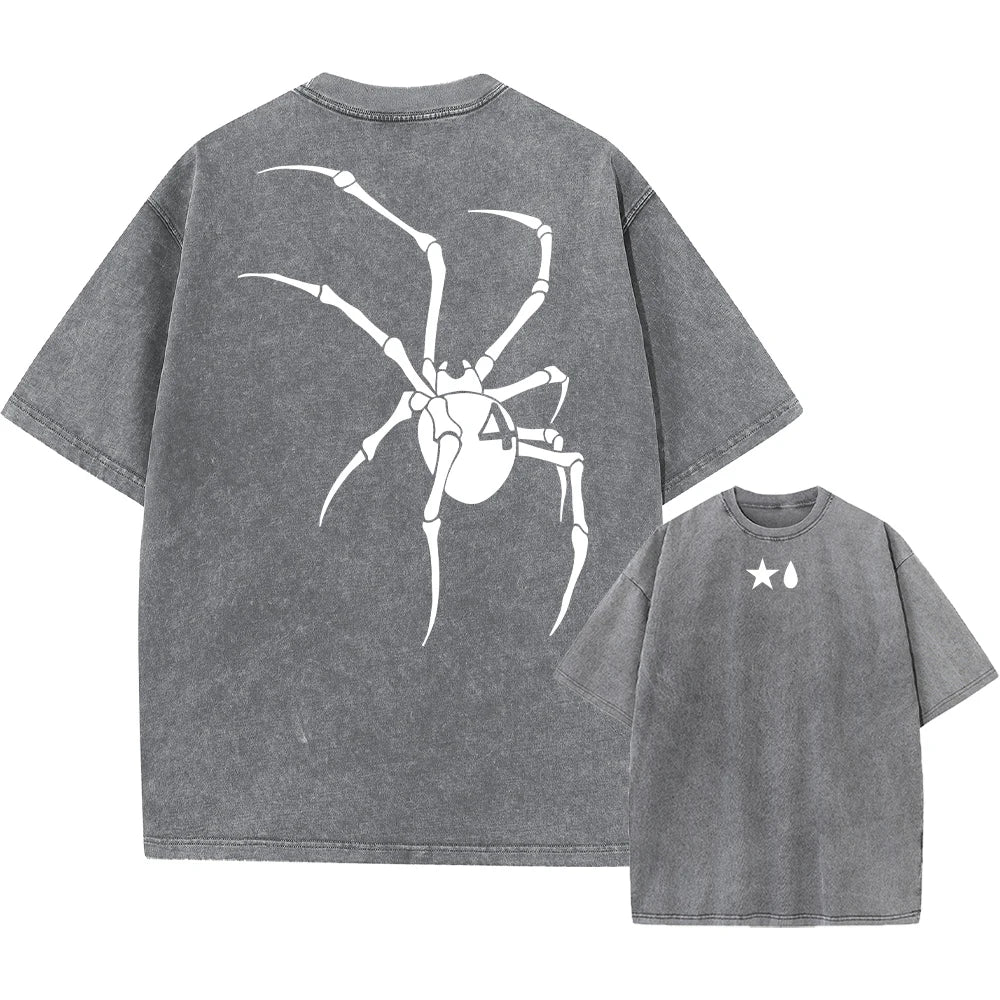 تي شيرت رجالي عتيق مطبوع عليه شعار هيسوكا وكرولو من أنمي هانتر إكس هانتر، تي شيرت كاجوال من القطن، ملابس الشارع، هاراجوكو