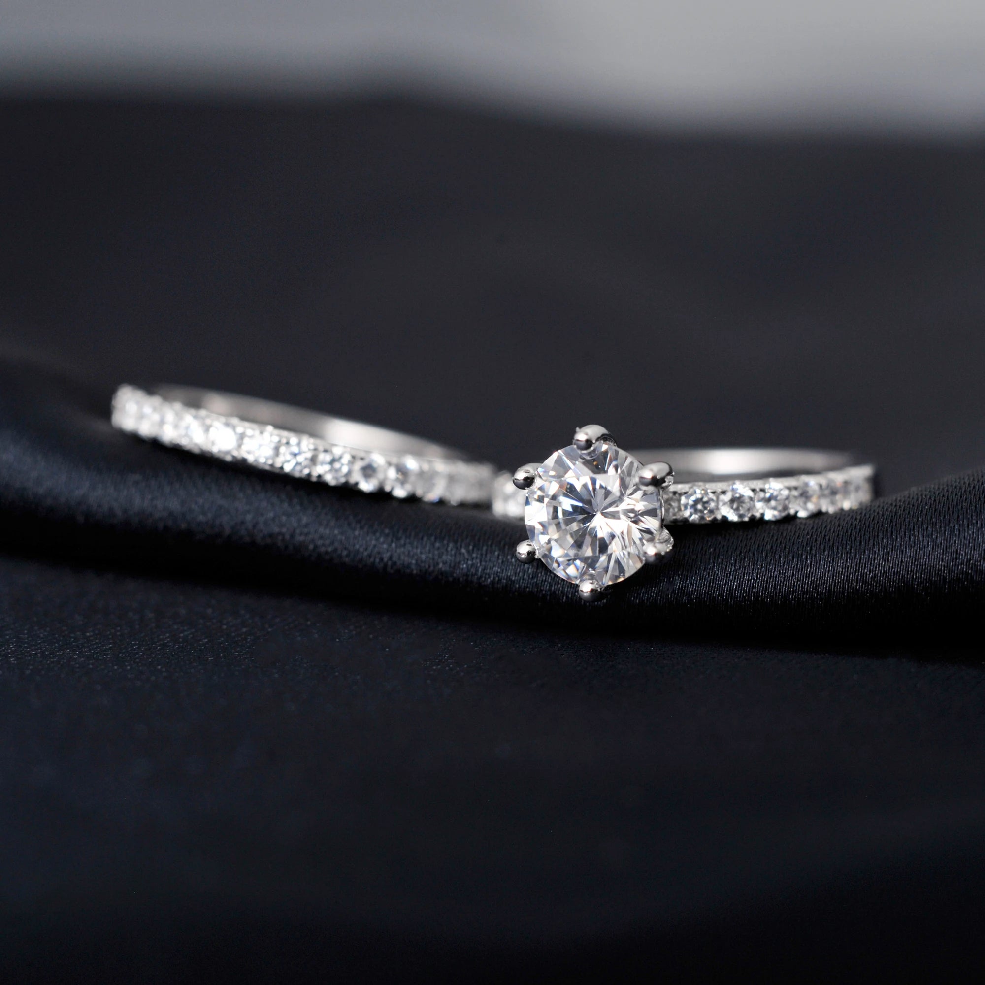 خاتم خطوبة سوليتير من بوتي، مرصع بحجر الزركونيا المكعب، 1.5 قيراط، بتصميم دائري، هدية زفاف، مجموعة هدايا الذكرى السنوية، فضة إسترليني عيار 925