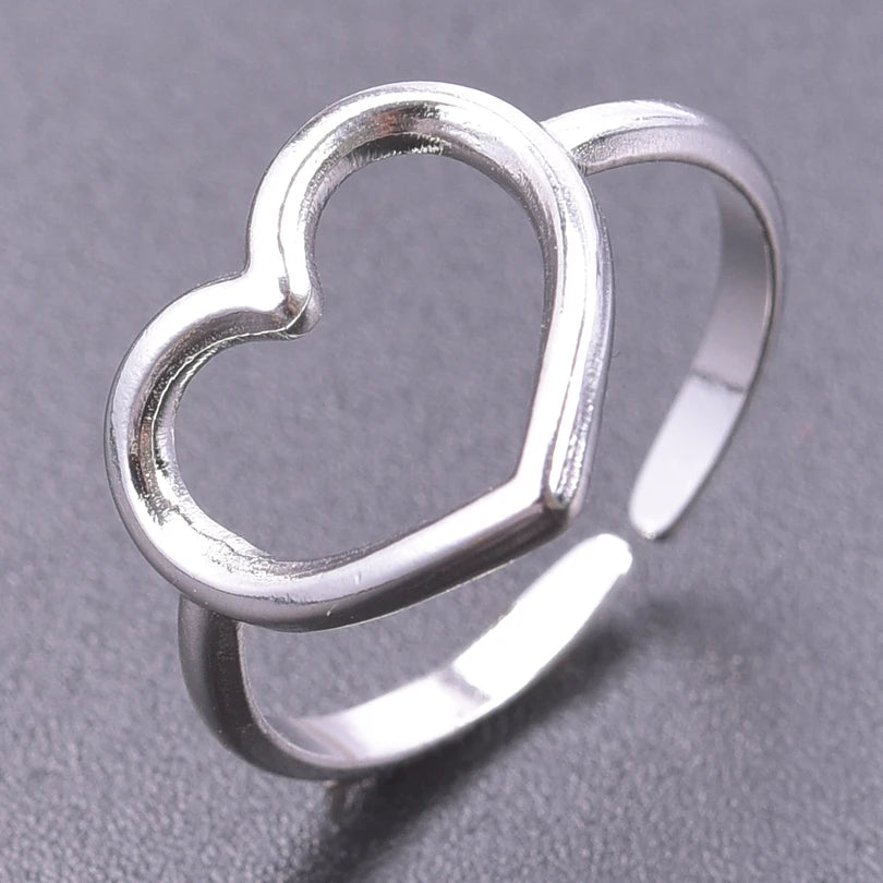 خاتم معدني عالي الجودة بتصميم غير منتظم ومجوف، مفتوح وقابل للتعديل، مصنوع من الفولاذ المقاوم للصدأ، مناسب للنساء والرجال، إكسسوارات مستوحاة من زهرة ونجمة البحر