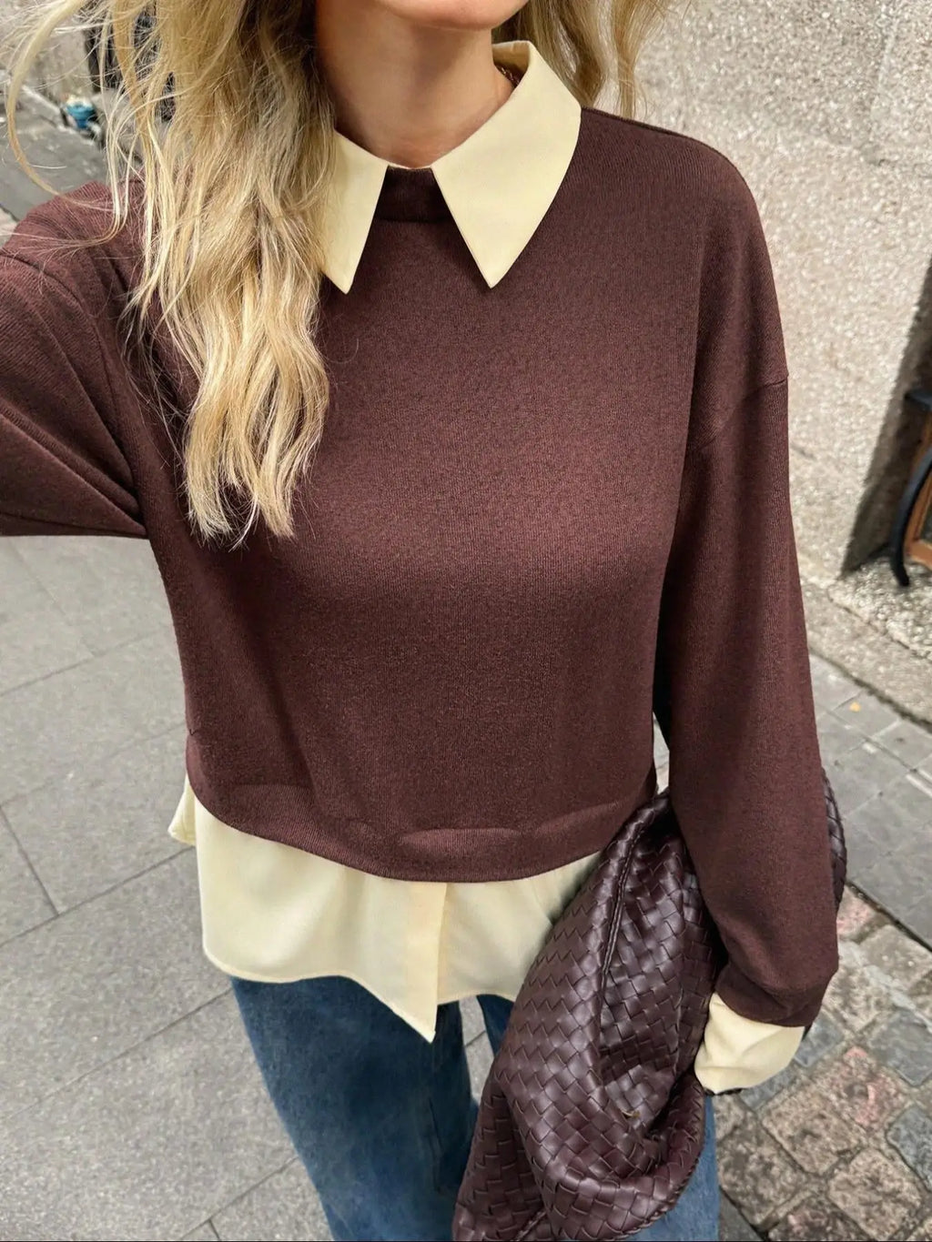 بلوزة نسائية كاجوال بأكمام طويلة، مريحة للارتداء اليومي، ملابس خارجية أنيقة للسيدات، مثالية للاستخدام اليومي، قطعة أزياء عصرية