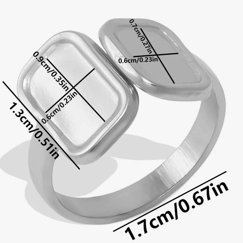 5 قطع/مجموعة خواتم من الفولاذ المقاوم للصدأ، لون ذهبي، قابلة للتعديل، مفتوحة، بتصميم عصري، مجوهرات نسائية أنيقة، لا يتغير لونها