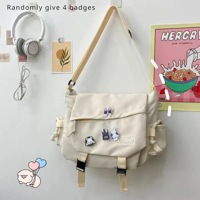 حقيبة كتف كبيرة السعة حقيبة كروس بودي ريترو ملابس عمل حقائب ساعي البريد للنساء حقائب يد من النايلون