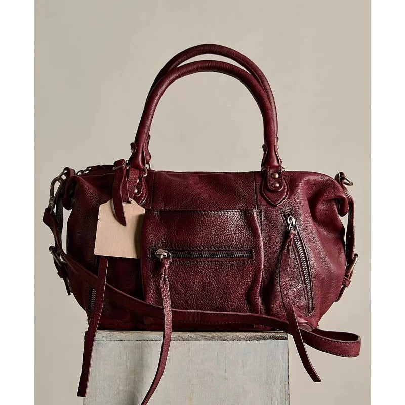 حقيبة توت إيمرسون، حقيبة يد نسائية كلاسيكية، حقيبة دراجات نارية عصرية جديدة مع أحزمة، حقيبة كتف بتصميم فاخر لأسلوب يومي أنيق