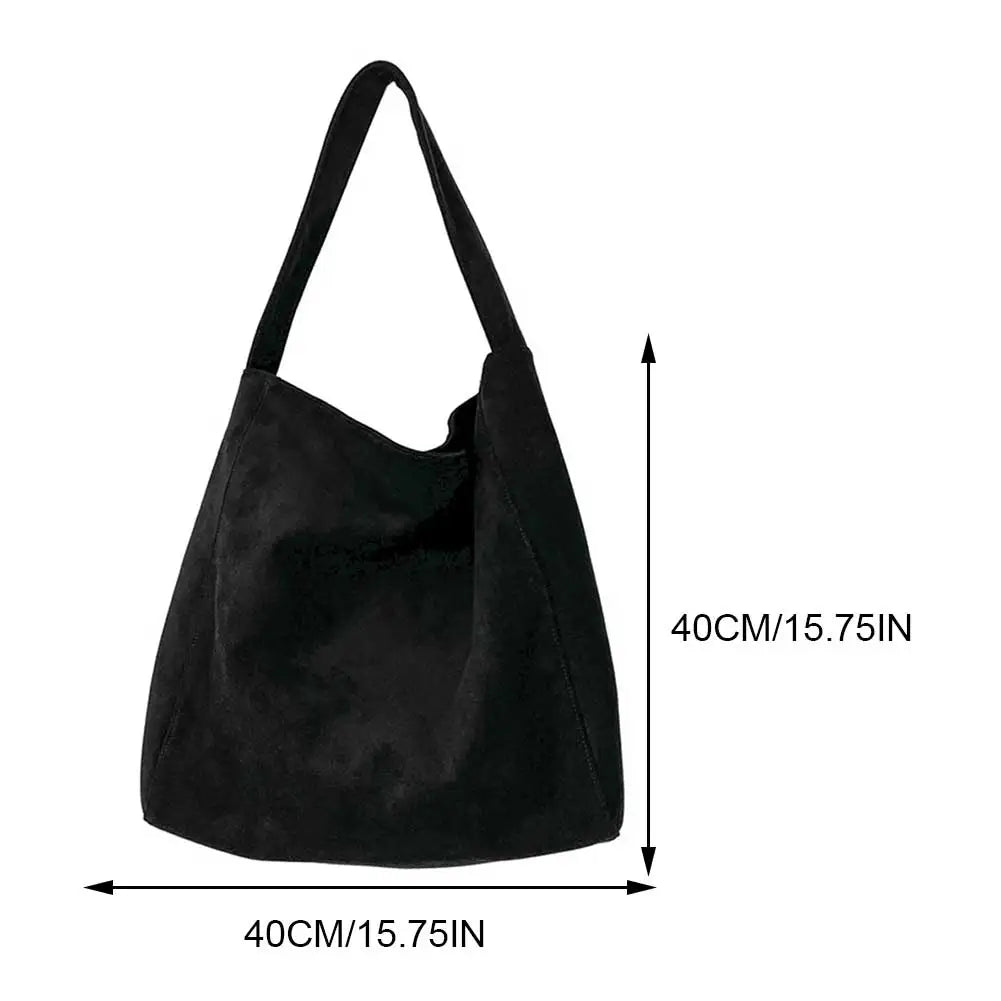 Women Underarm Bag Fashion Tweed Fabric Large Capacity Shoulder Bag Casual Handbag for Daily Office Use Solid Color Handbag