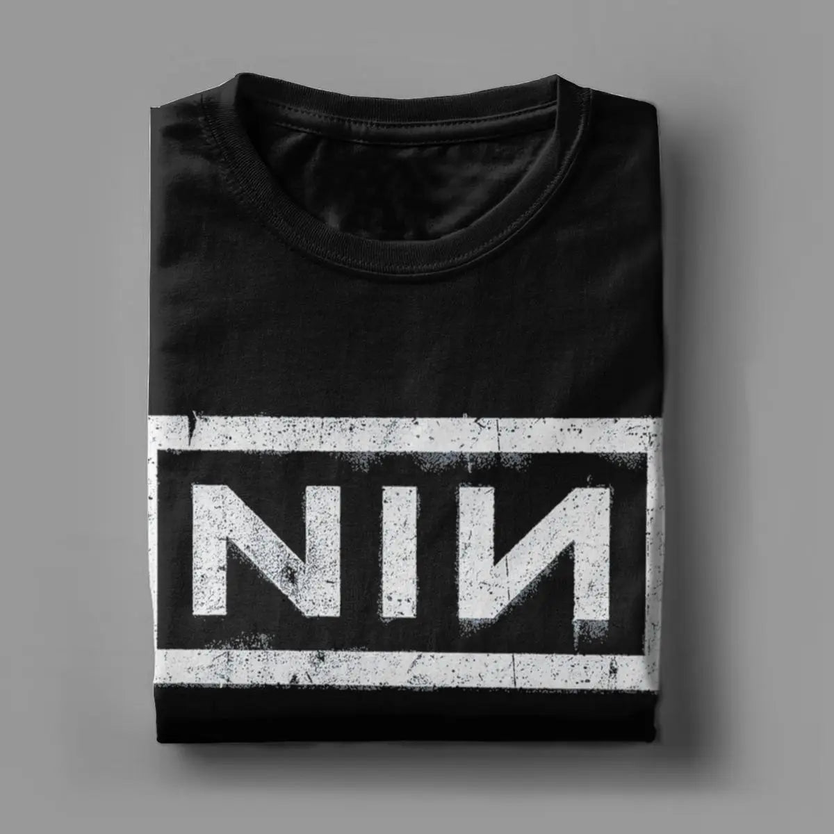 تي شيرت NIN Retro Logo Nine Inch Nails للرجال، تي شيرت قطني عصري برقبة مستديرة وأكمام قصيرة، فكرة هدية، ملابس