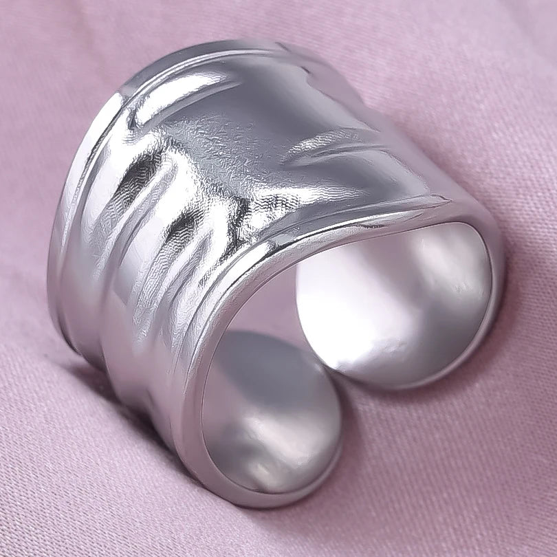 خواتم واسعة غير متساوية من الفولاذ المقاوم للصدأ للنساء والرجال، إكسسوارات، مجوهرات هندية، خاتم إصبع عتيق، هدية