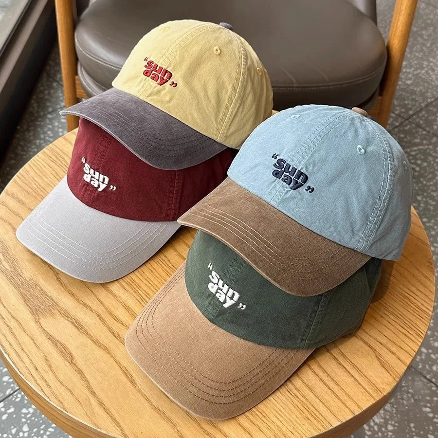 قبعة منقار البط بتصميم منقوش بألوان صغيرة، قبعة رياضية خارجية كورية أنيقة، قبعة بيسبول ناعمة للرجال والنساء