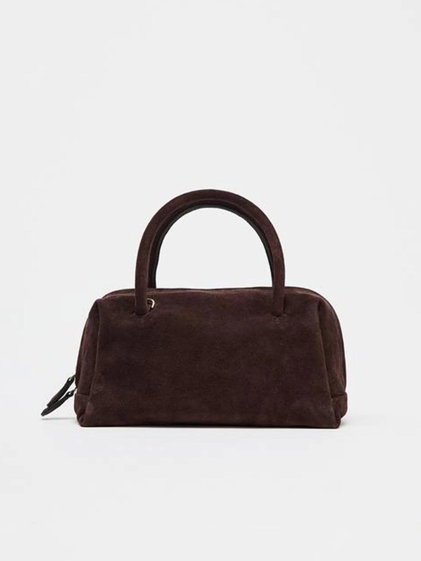 حقيبة نسائية بكتف واحد، حقيبة بولينج يدوية من جلد الغزال بسحاب، حقيبة نسائية من بوسطن الكورية