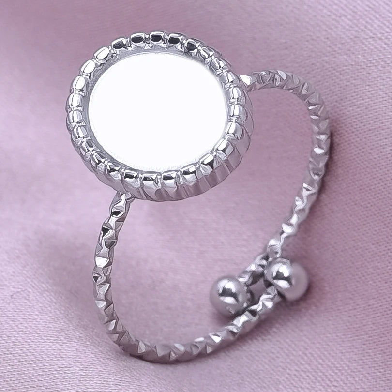 خواتم من الفولاذ المقاوم للصدأ بتصميم هندسي دائري بيضاوي على شكل قلب، قابلة للتعديل، مصنوعة يدويًا، مناسبة للنساء والرجال، بتصميم مفتوح.