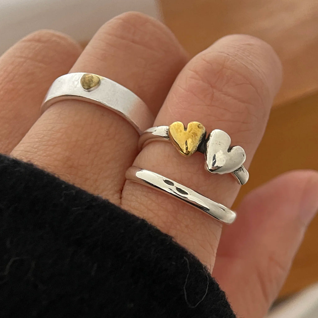 خواتم من الفضة الإسترليني عيار 925 للنساء والأزواج، بتصميم بسيط مصنوع يدويًا، لون أزرق، هدية مثالية للحفلات، تمنع الحساسية.