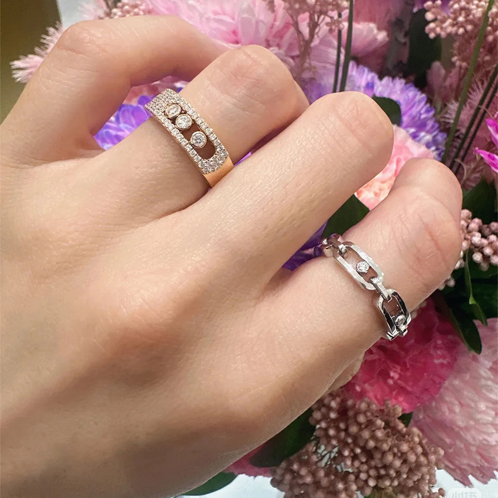 خاتم زواج رومانسي فاخر من الفضة الإسترلينية عيار 925 للنساء. مجوهرات خطوبة فاخرة، إكسسوارات، هدايا للمناسبات.