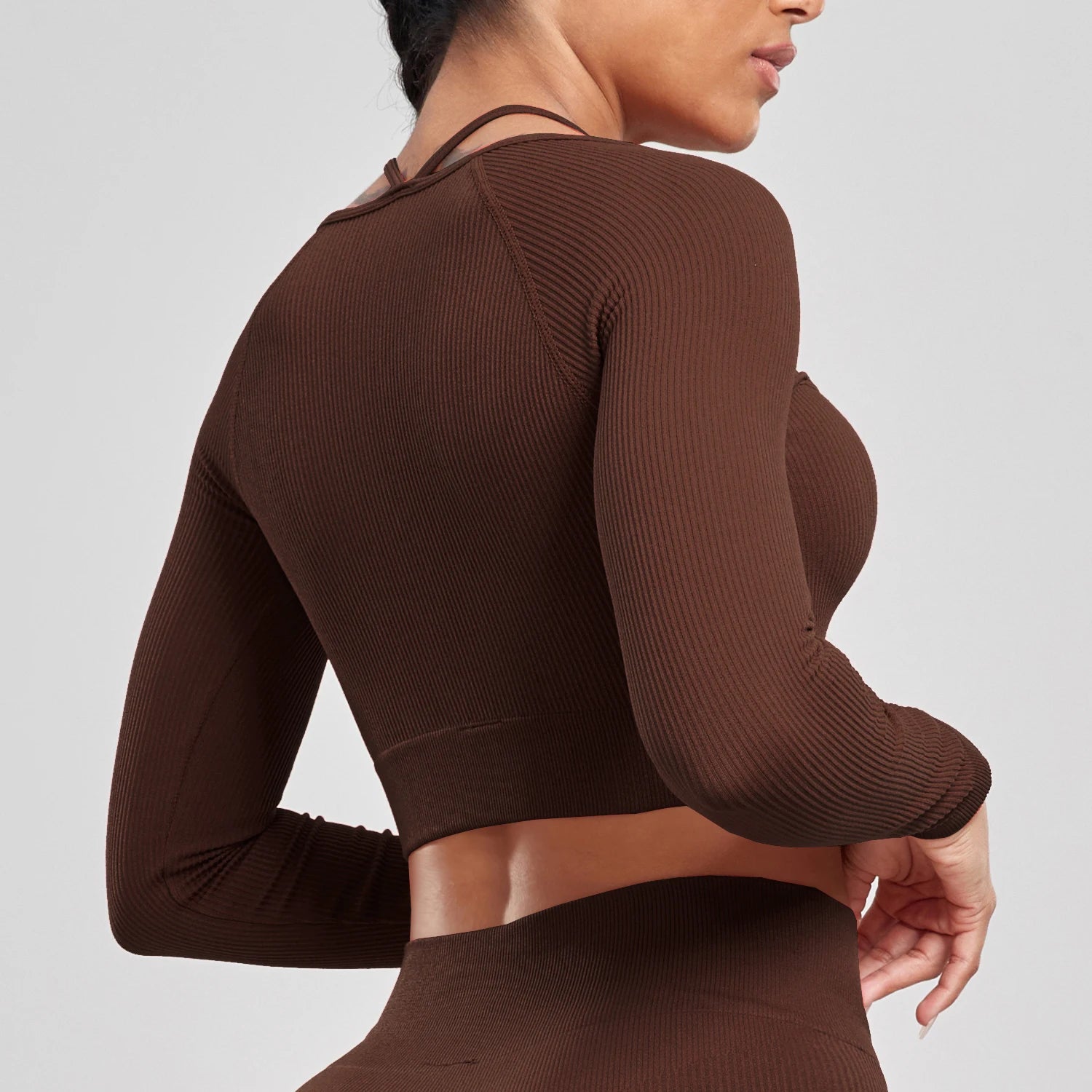 1/3 قطعة نسائية بخيوط لولبية وأكمام طويلة وقميص قصير للجري واللياقة البدنية وقميص رياضي مناسب لليوجا وقمصان كاجوال