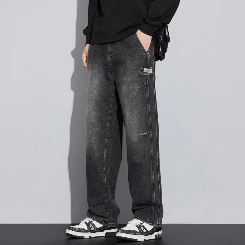 N Jeans Men 2025 New Fall and Winter Retro Fashion Brand Wash Loose Straight-leg Long Pants Men