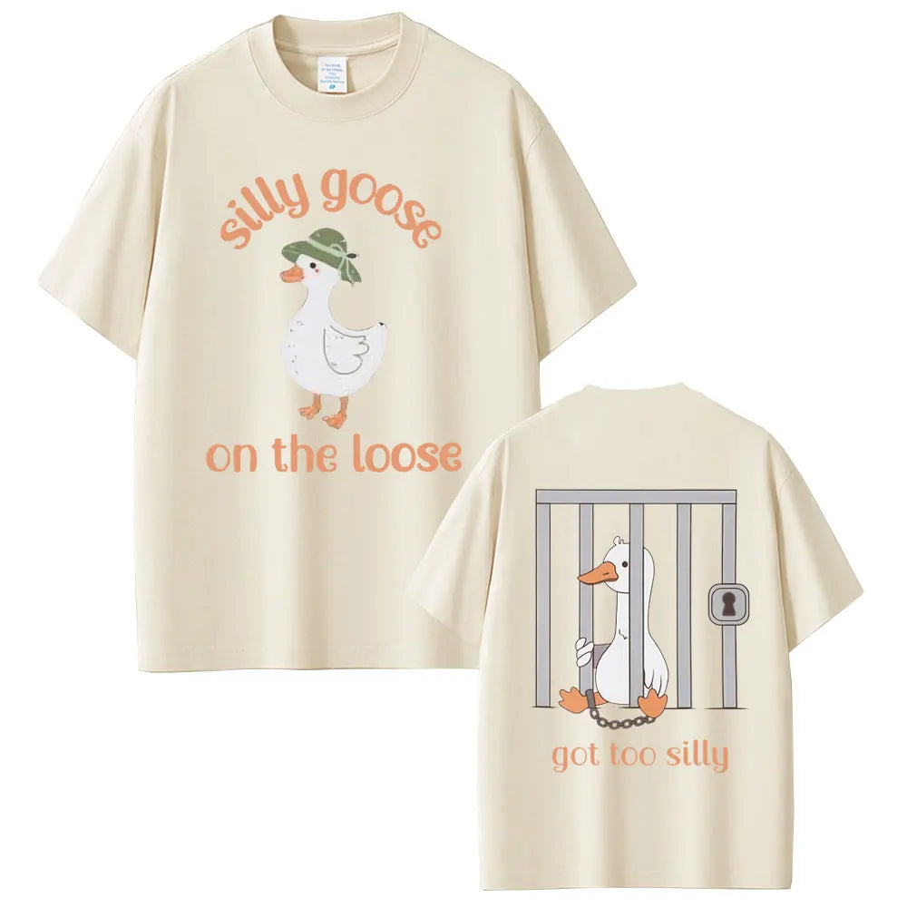 تيشيرت قطني بأكمام قصيرة بتصميم ميم مضحك لشخصية غوسي، مناسب للرجال والنساء، بتصميم كاجوال وعصري، وقصة واسعة.