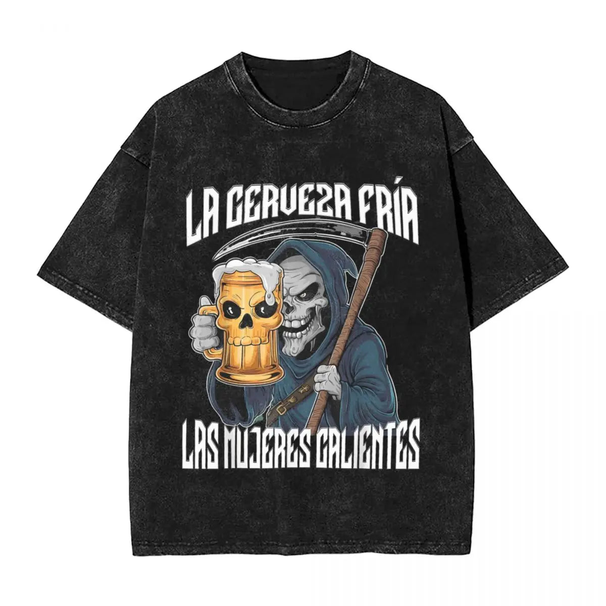 تي شيرت Calacas Chidas Gym Fitness Con Frases Sarcasticas Washed للرجال والنساء، تي شيرتات كلاسيكية، ملابس الشارع Harajuku كاجوال للجنسين