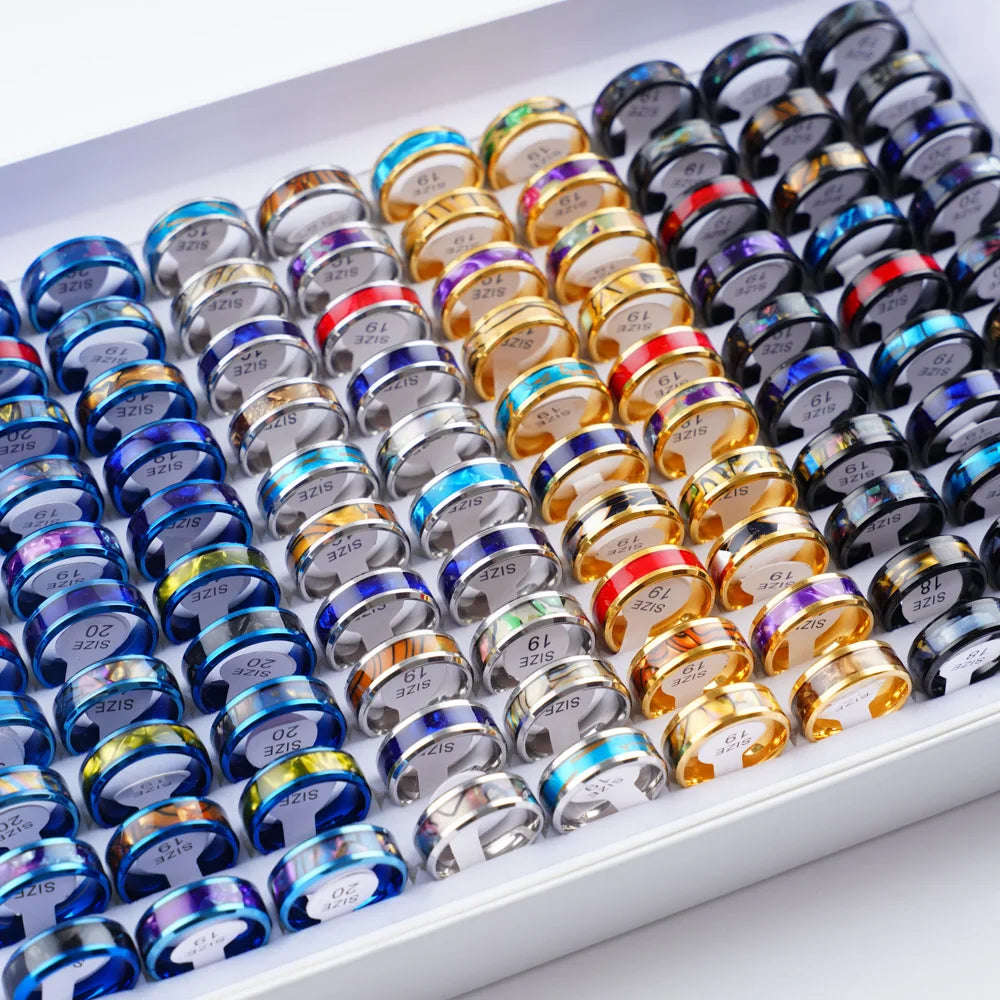 ١٠ قطع/عبوة، خاتم أنيق وبسيط من الفولاذ المقاوم للصدأ، مناسب للرجال والنساء، مجوهرات عصرية جميلة بنمط البانك، هدايا مثالية لحفلات أعياد الميلاد.